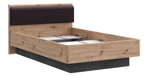 BETT 120/200 cm Schwarz, Dunkelgrau, Eiche Artisan - Dunkelgrau/Schwarz, Design (120/200cm) - Carryhome
