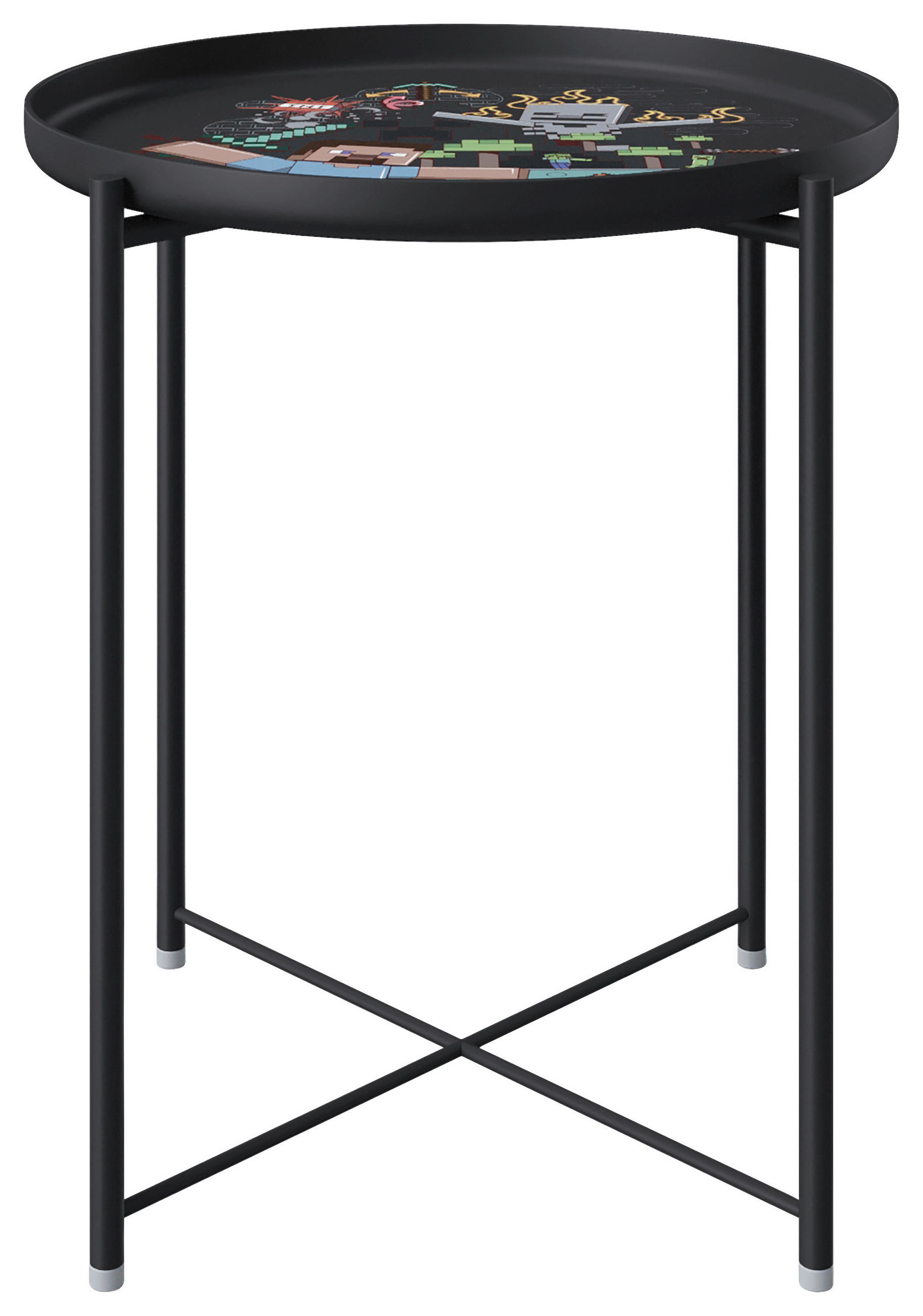 BEISTELLTISCH 47/47/51 cm Schwarz rund  - Schwarz, MODERN, Metall (47/47/51cm) - Minecraft