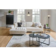 ECKSOFA Creme Cord  - Creme/Schwarz, KONVENTIONELL, Textil/Metall (173/276cm) - Carryhome