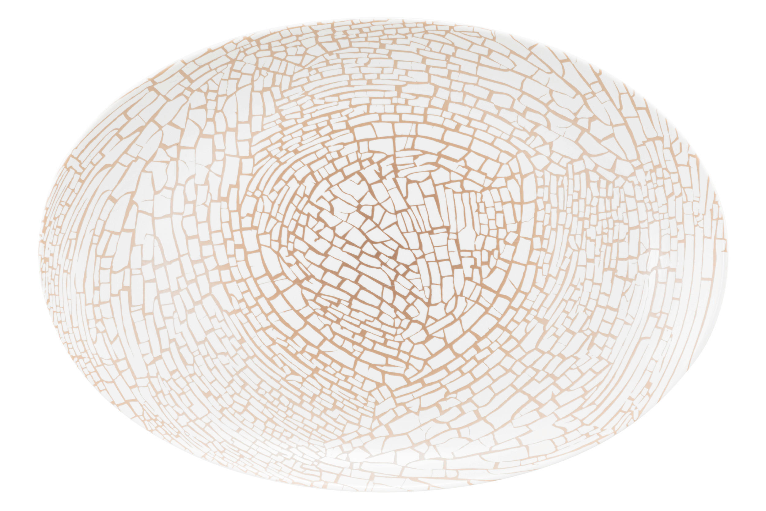 SERVIRNI KROŽNIK  Liberty Krakelee      35/24/1 cm    - bela/barve brona, Basics, keramika (35/24/1cm) - Seltmann Weiden