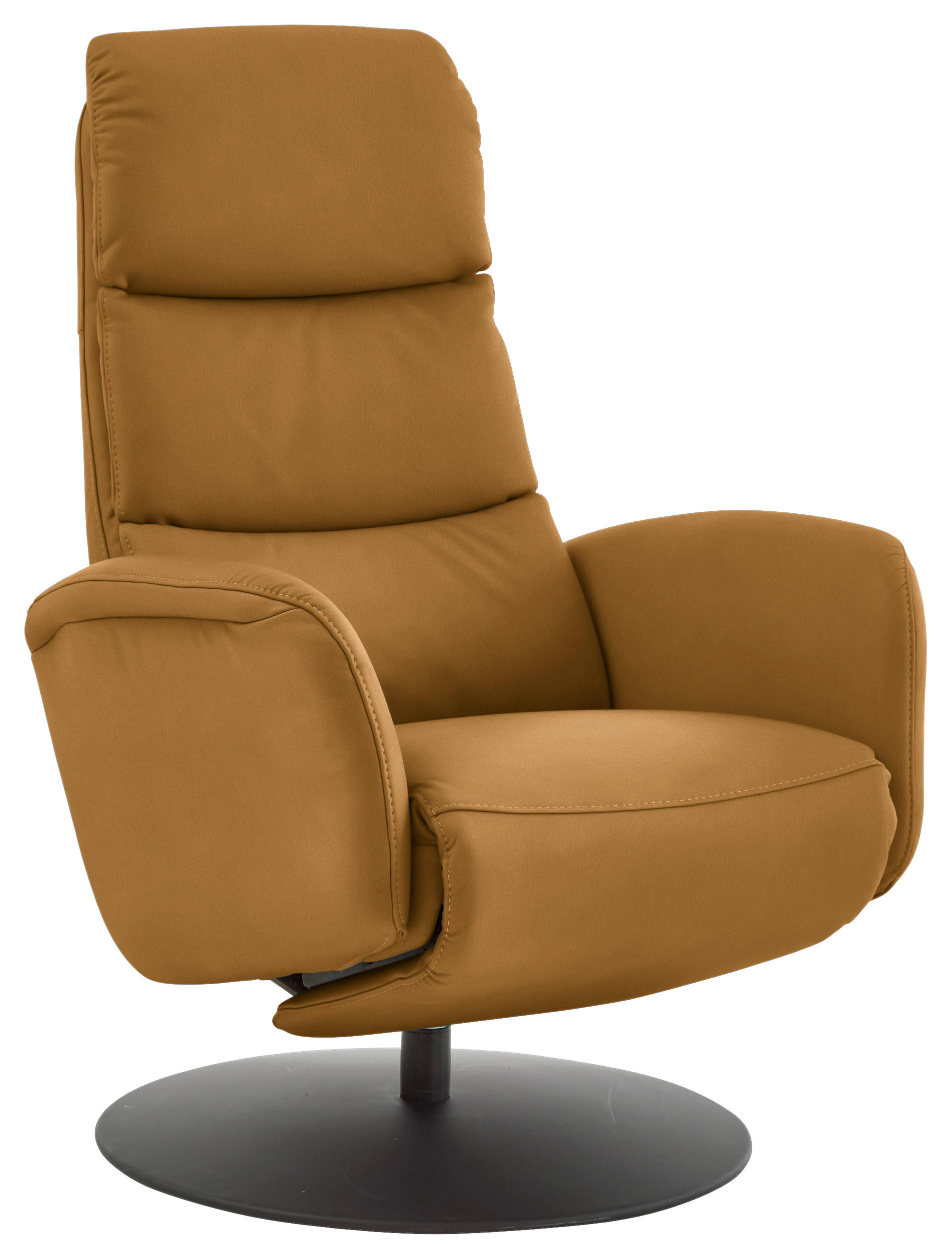 RELAXSESSEL in Leder Senfgelb  - Senfgelb/Schwarz, Design, Leder/Metall (76/108/86cm) - Dieter Knoll