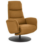 RELAXSESSEL in Leder Senfgelb  - Senfgelb/Schwarz, Design, Leder/Metall (76/108/86cm) - Dieter Knoll