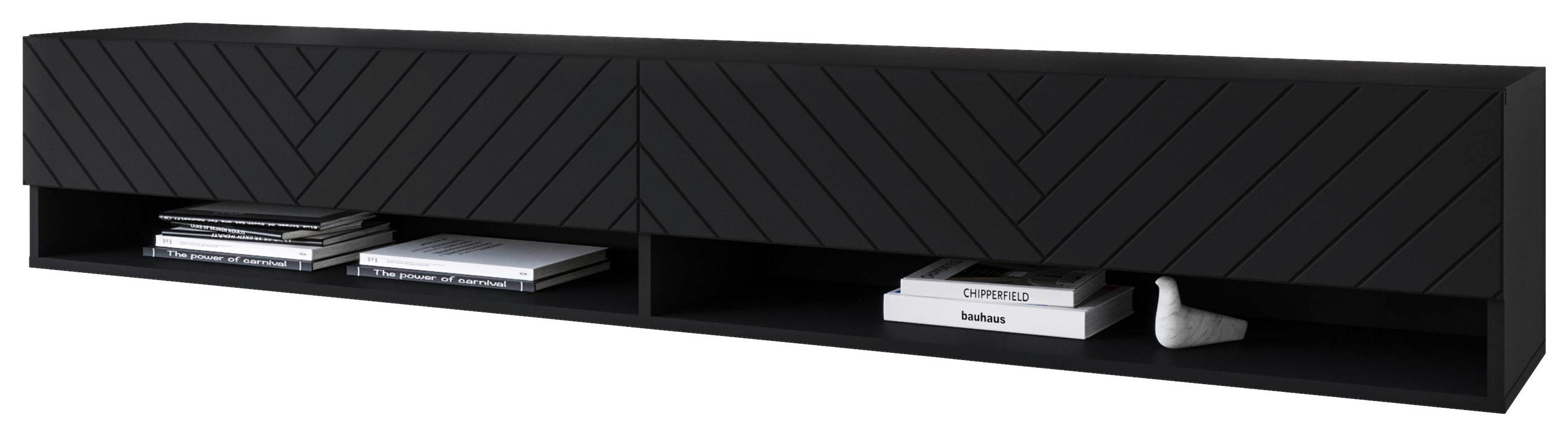 TV-BÄNK  i 180/30/31 cm  - svart/grå, Basics, trämaterial/plast (180/30/31cm) - P & B