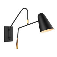 WANDLEUCHTE Simon 13.6/43.9 /62.3 cm   - Schwarz, Design, Metall (13.6/43.9 /62.3cm) - Elstead Lighting