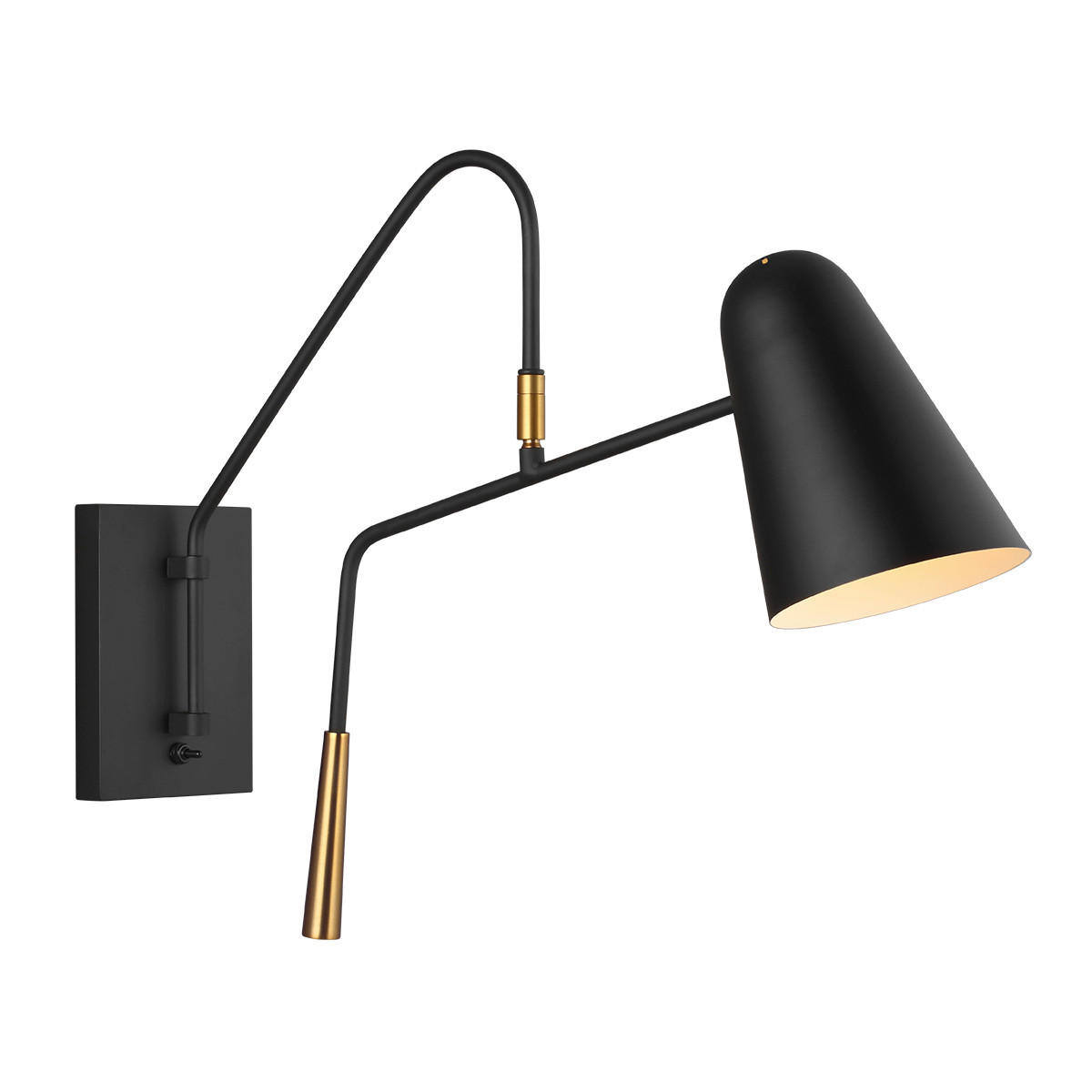 WANDLEUCHTE Simon 13.6/43.9 /62.3 cm   - Schwarz, Design, Metall (13.6/43.9 /62.3cm) - Elstead Lighting