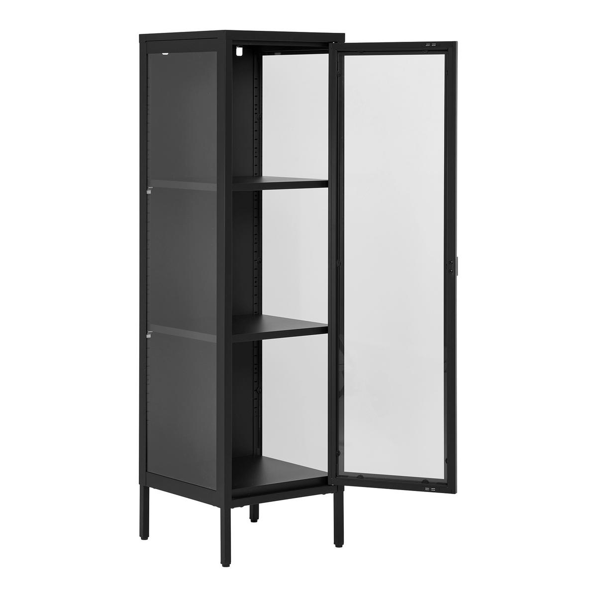 GARDEROBENSCHRANK Brisbane  in 35/140/40 cm  - Transparent/Schwarz, Design, Glas/Metall (35/140/40cm) - MID.YOU