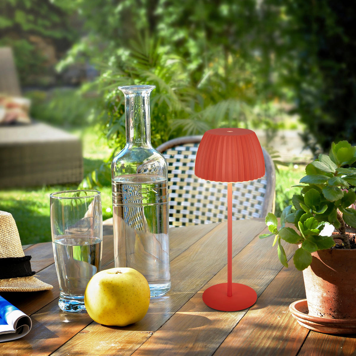 AKKU-TISCHLEUCHTE 14,5/36,5 cm  - Orange, Basics, Kunststoff/Metall (14,5/36,5cm)