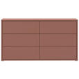 KOMMODE , 155/83/42 cm, 6 Schublade(n)  - Silberfarben/Terracotta, Trend, Holzwerkstoff/Kunststoff (155/83/42cm) - Carryhome