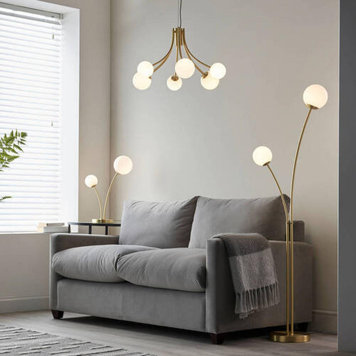 HÄNGELEUCHTE 68/180 cm  - Messingfarben/Opal, Basics, Glas (68/180cm) - ENDON