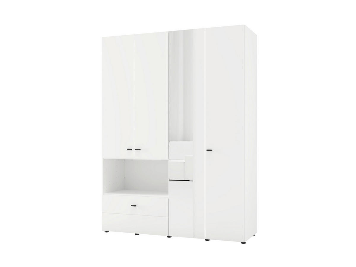 ORMAR ZA ODJEĆU bijela   - bijela/crna, Moderno, staklo/drvni materijal (155/207,5/52cm) - Ti'me
