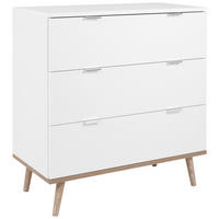 KOMMODE , 80/86,5/40 cm, 3 Schublade(n)  - Silberfarben/Weiß, KONVENTIONELL, Holz/Holzwerkstoff (80/86,5/40cm) - MID.YOU
