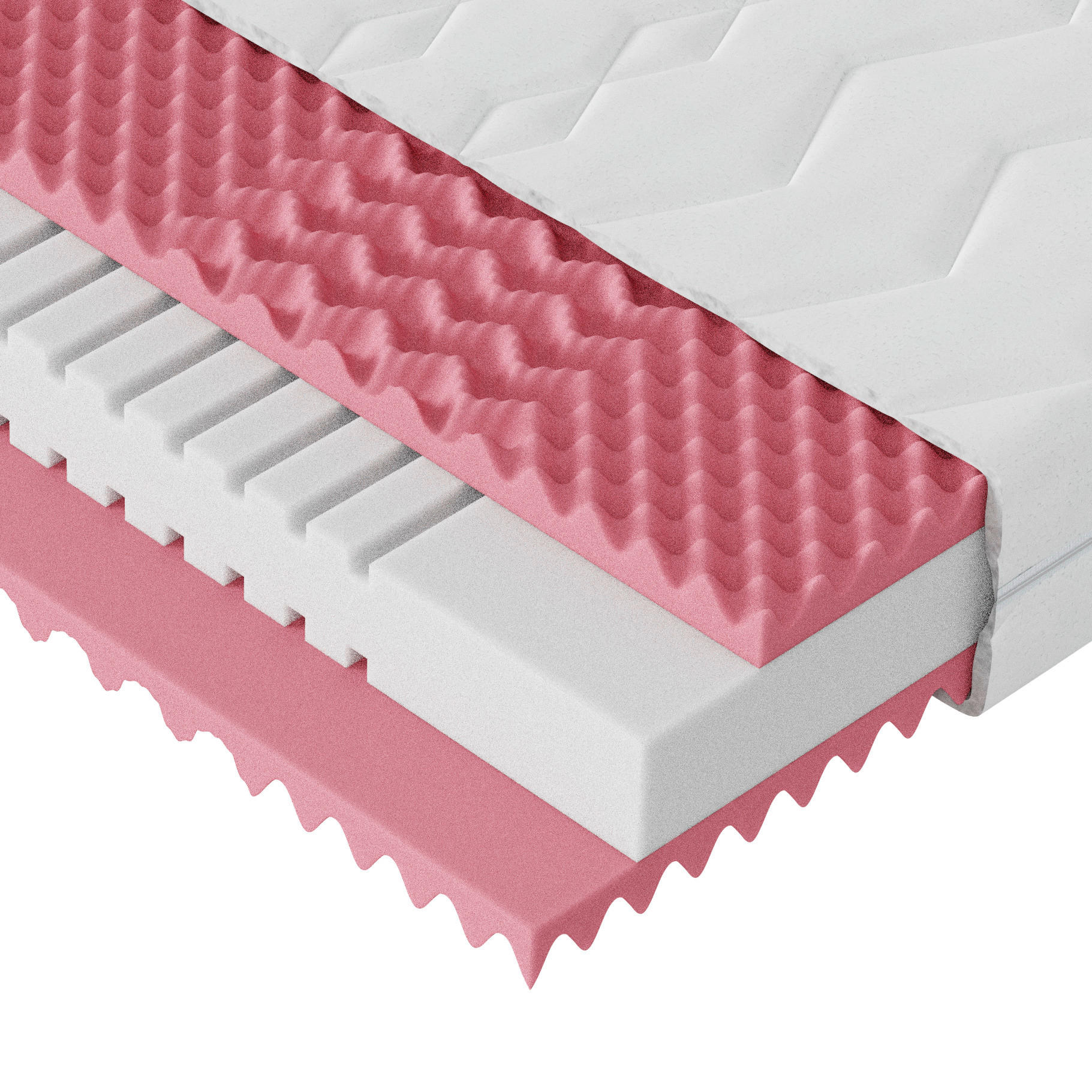 KALTSCHAUMMATRATZE 120/200 cm Höhe ca. 22 cm  - Weiß, Textil (120/200cm) - Boxxx