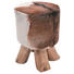 HOCKER Teakholz massiv Braun, Schwarz, Teakfarben, Weiß - Schwarz/Braun, Design, Holz/Textil (35/45/35cm) - Kare-Design
