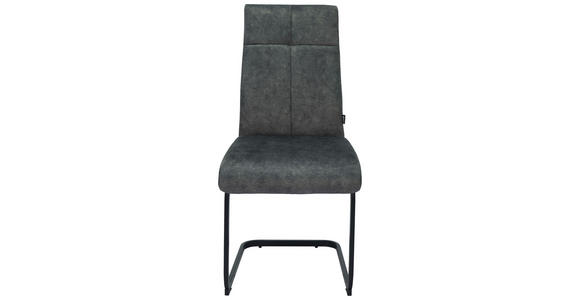 SCHWINGSTUHL in Eisen Webstoff - Anthrazit/Schwarz, Design, Textil/Metall (45/92/62cm) - Novel