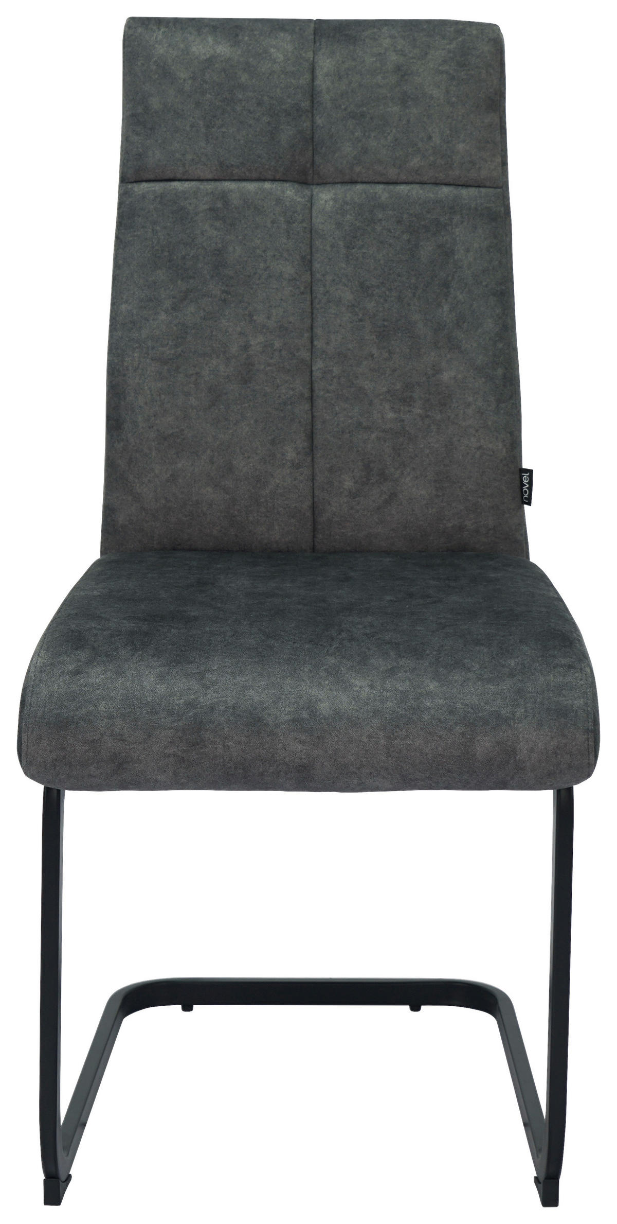 SCHWINGSTUHL  in Eisen Webstoff  - Anthrazit/Schwarz, Design, Textil/Metall (45/92/62cm) - Novel