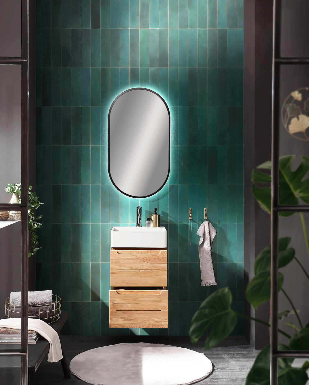 WASCHBECKENUNTERSCHRANK 42/54/42,2 cm  - Eichefarben, Konventionell, Holz/Holzwerkstoff (42/54/42,2cm) - Linea Natura