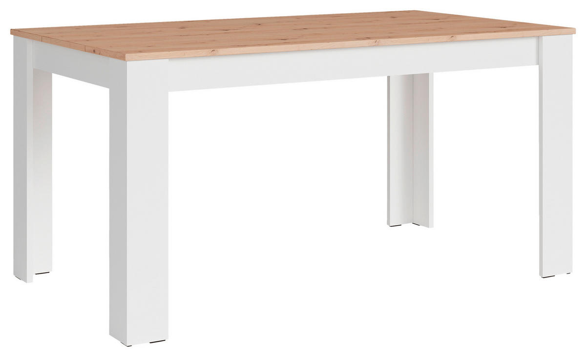 ESSTISCH rechteckig Weiß, Eiche Artisan  - Weiß/Eiche Artisan, MODERN, Holzwerkstoff (160/90/75cm) - MID.YOU