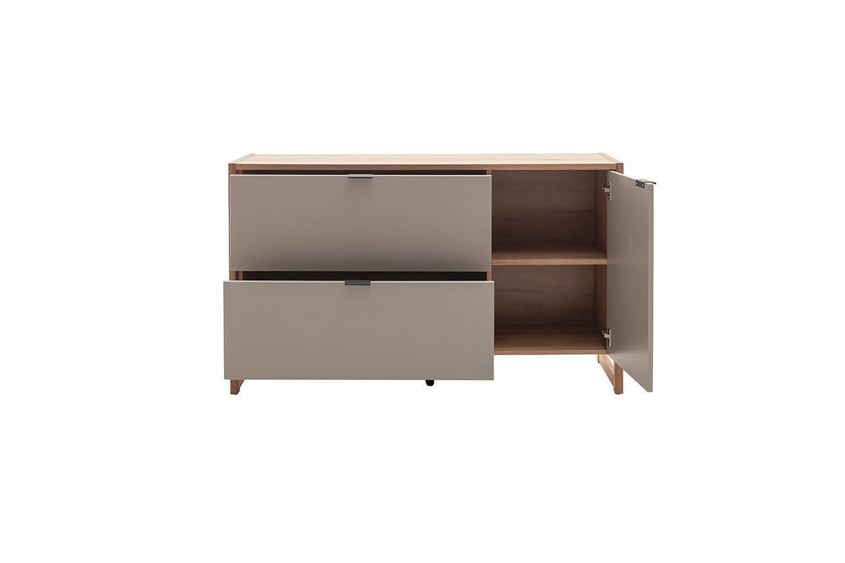 SIDEBOARD  in 140/84/44 cm  - Eichefarben/Anthrazit, Design, Holzwerkstoff/Metall (140/84/44cm) - Hom`in