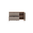 SIDEBOARD Grau, Eichefarben  140/84/44 cm  - Eichefarben/Anthrazit, Design, Holzwerkstoff/Metall (140/84/44cm) - Hom`in
