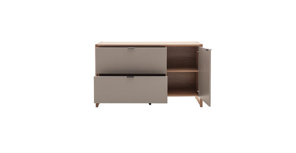 SIDEBOARD Grau, Eichefarben  140/84/44 cm  - Eichefarben/Anthrazit, Design, Holzwerkstoff/Metall (140/84/44cm) - Hom`in