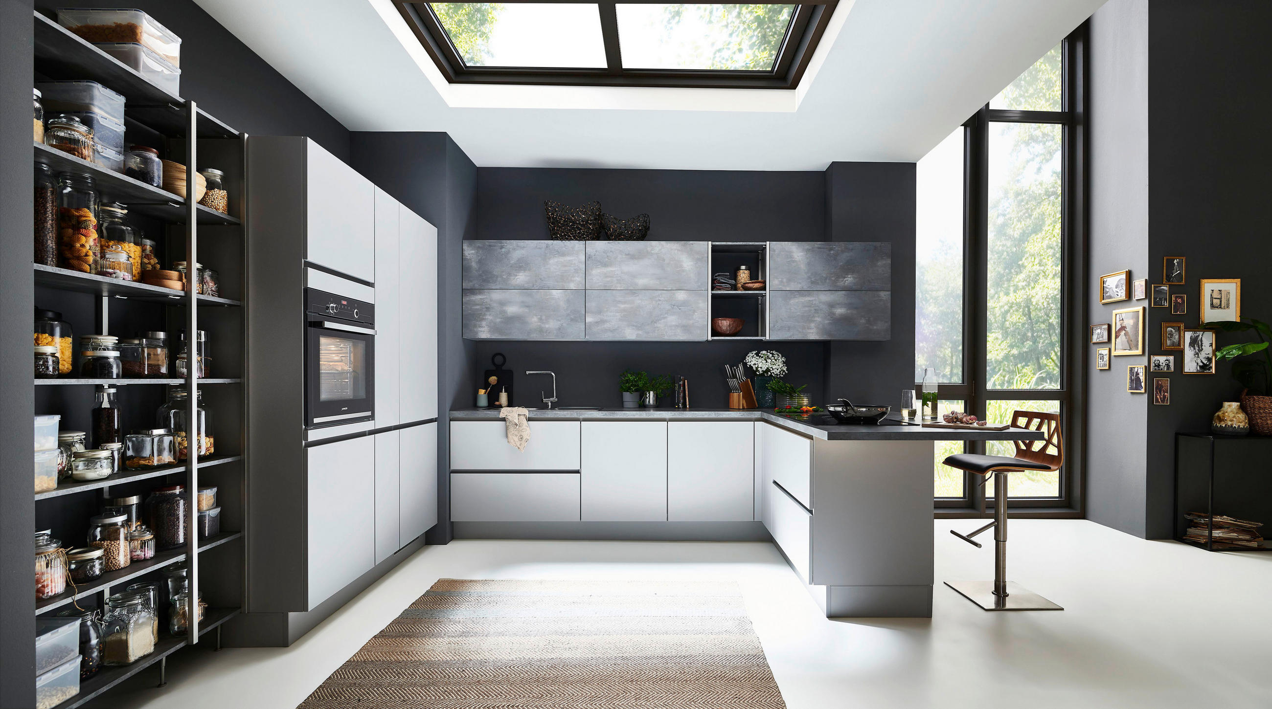 EINBAUKÜCHE 317  - Grau, Design, Holzwerkstoff - Celina