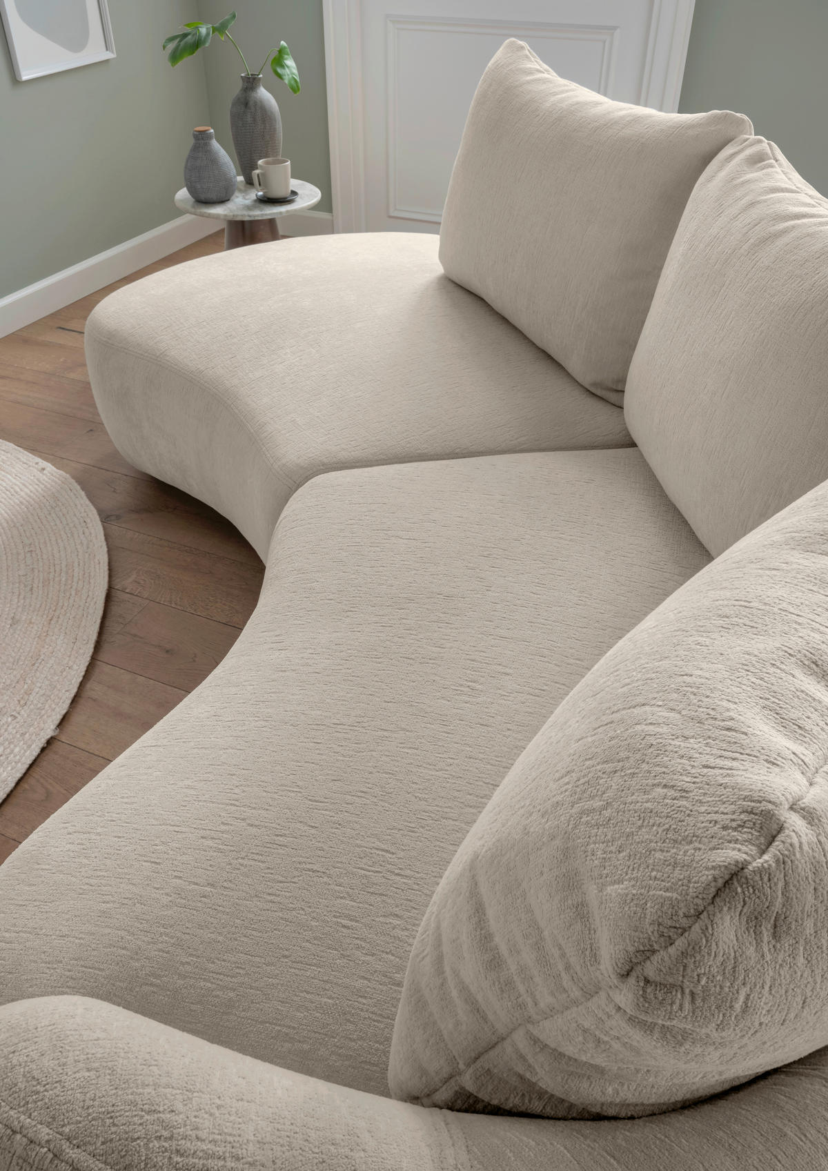 ECKSOFA Taupe Mikrofaser  - Taupe/Schwarz, MODERN, Kunststoff/Textil (250/139cm) - Livetastic