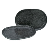 SERVIERPLATTEN-SET  - Dunkelgrau, Trend, Keramik - Creatable