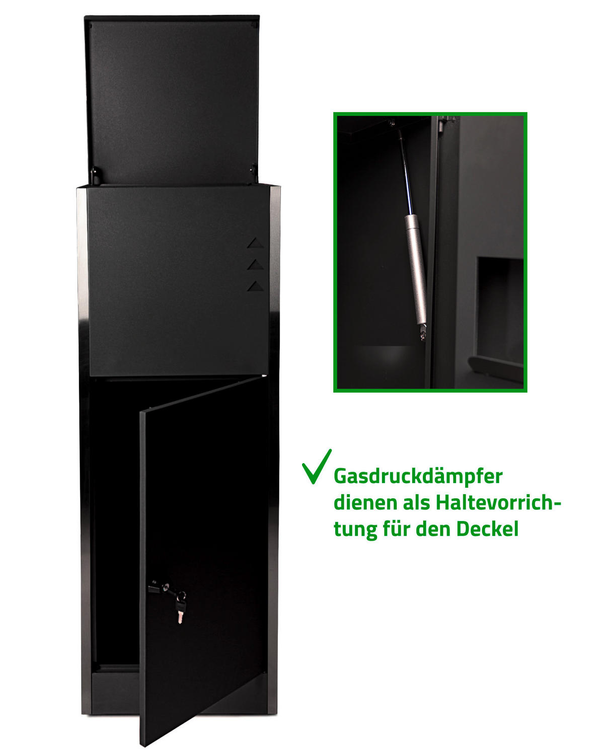 PAKETBOX 39,5/118,5/38,5 cm  - Schwarz, Basics, Metall (39,5/118,5/38,5cm)