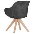 ARMLEHNSTUHL drehbar  Stoffauswahl, Typenauswahl, Sitzfläche 360° drehbar Cord  - Eichefarben/Grau, Design, Holz/Textil (60/83/65cm) - Landscape