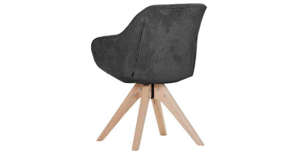 ARMLEHNSTUHL drehbar  Stoffauswahl, Typenauswahl, Sitzfläche 360° drehbar Cord  - Eichefarben/Grau, Design, Holz/Textil (60/83/65cm) - Landscape