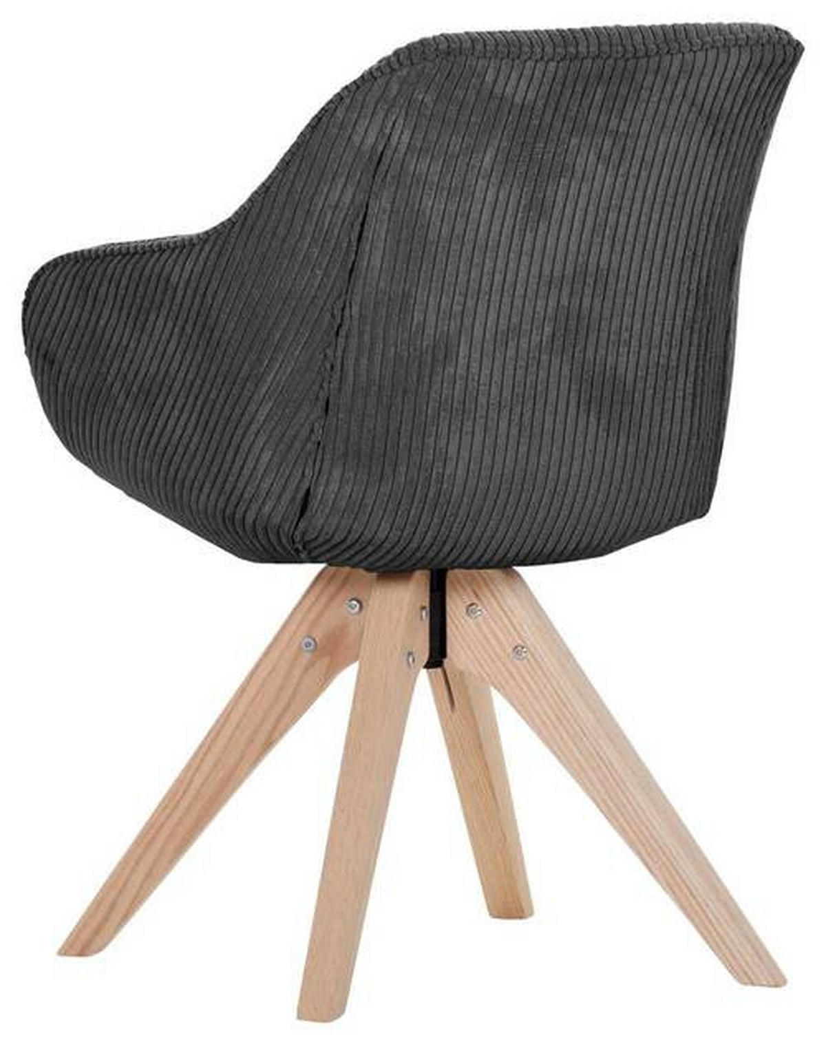 ARMLEHNSTUHL  in Cord  - Eichefarben/Grau, Design, Holz/Textil (60/83/65cm) - Landscape