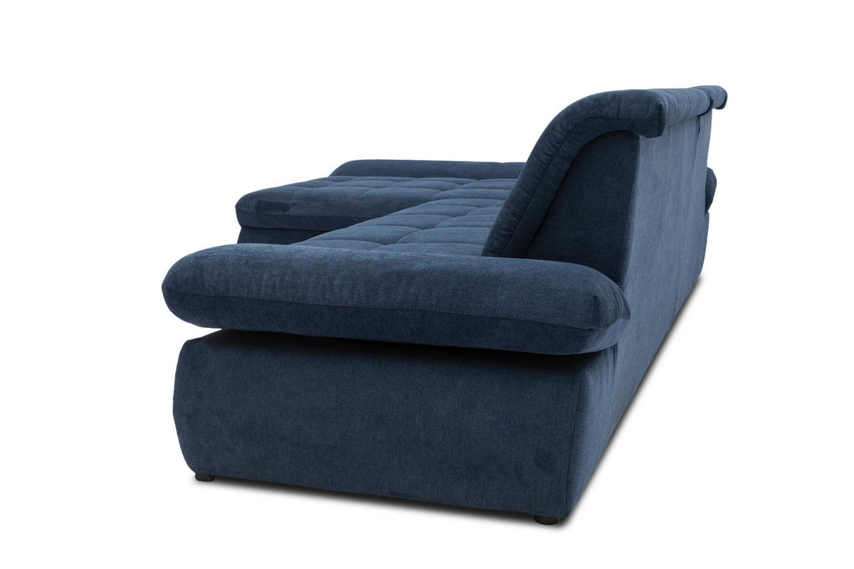 ECKSOFA Dunkelblau Mikrofaser  - Chromfarben/Dunkelblau, KONVENTIONELL, Textil/Metall (172/300cm) - MID.YOU