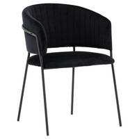 STUHL-SET 2 Stück  in Stahl Samt Metall, Textil  - Schwarz, Design, Textil/Metall (54/82/58cm) - Livetastic