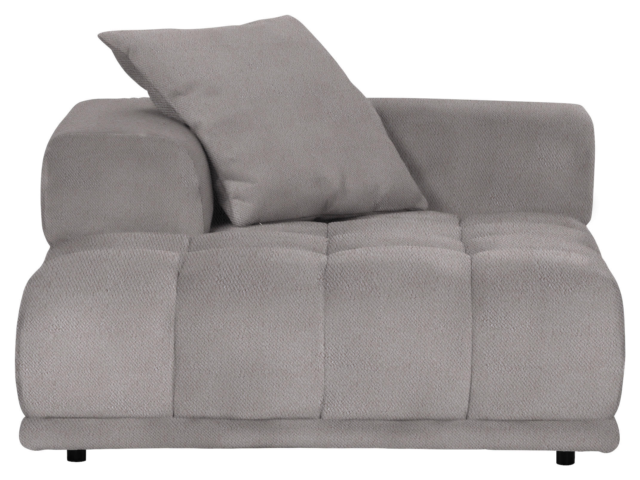 SOFAELEMENT in Flachgewebe Greige  - Greige/Schwarz, KONVENTIONELL, Kunststoff/Textil (125/66/155cm) - Carryhome