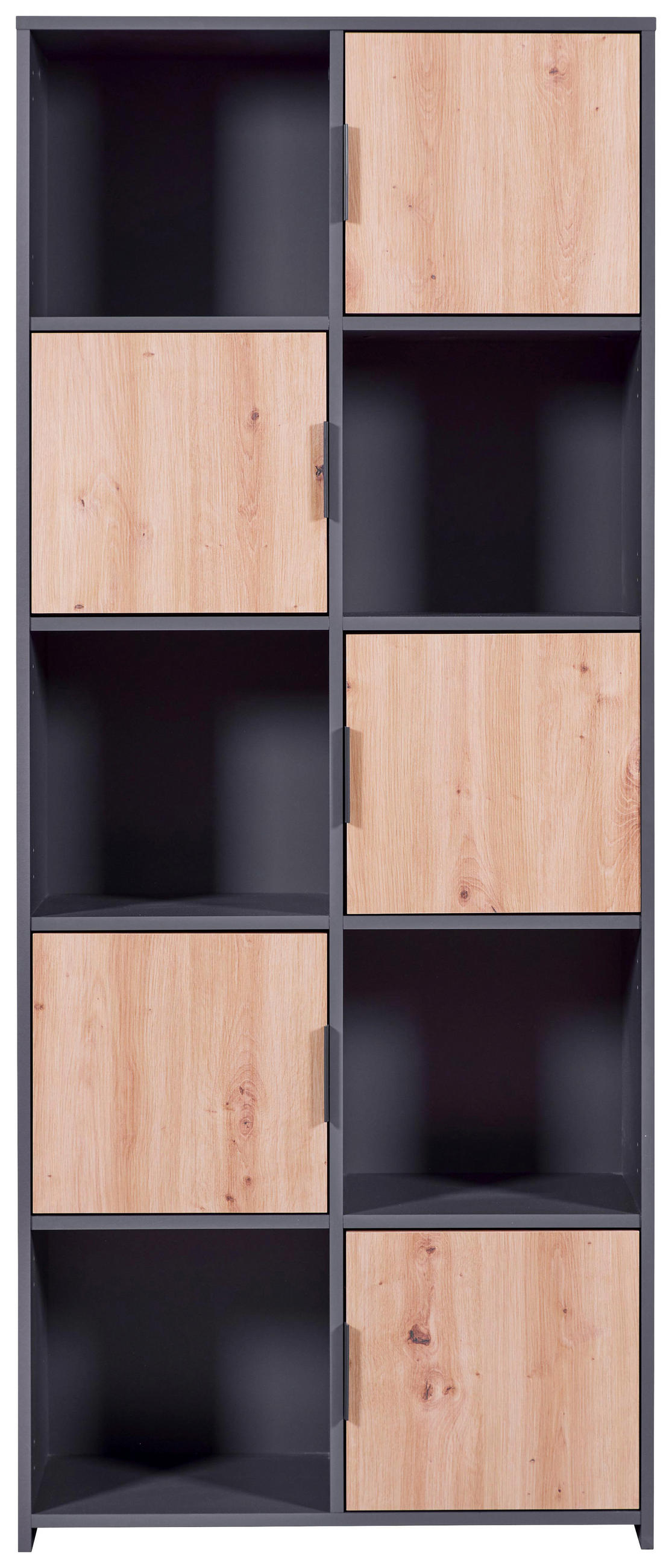 Livetastic REGÁL, antracitová, dub artisan, 77/185/30 cm