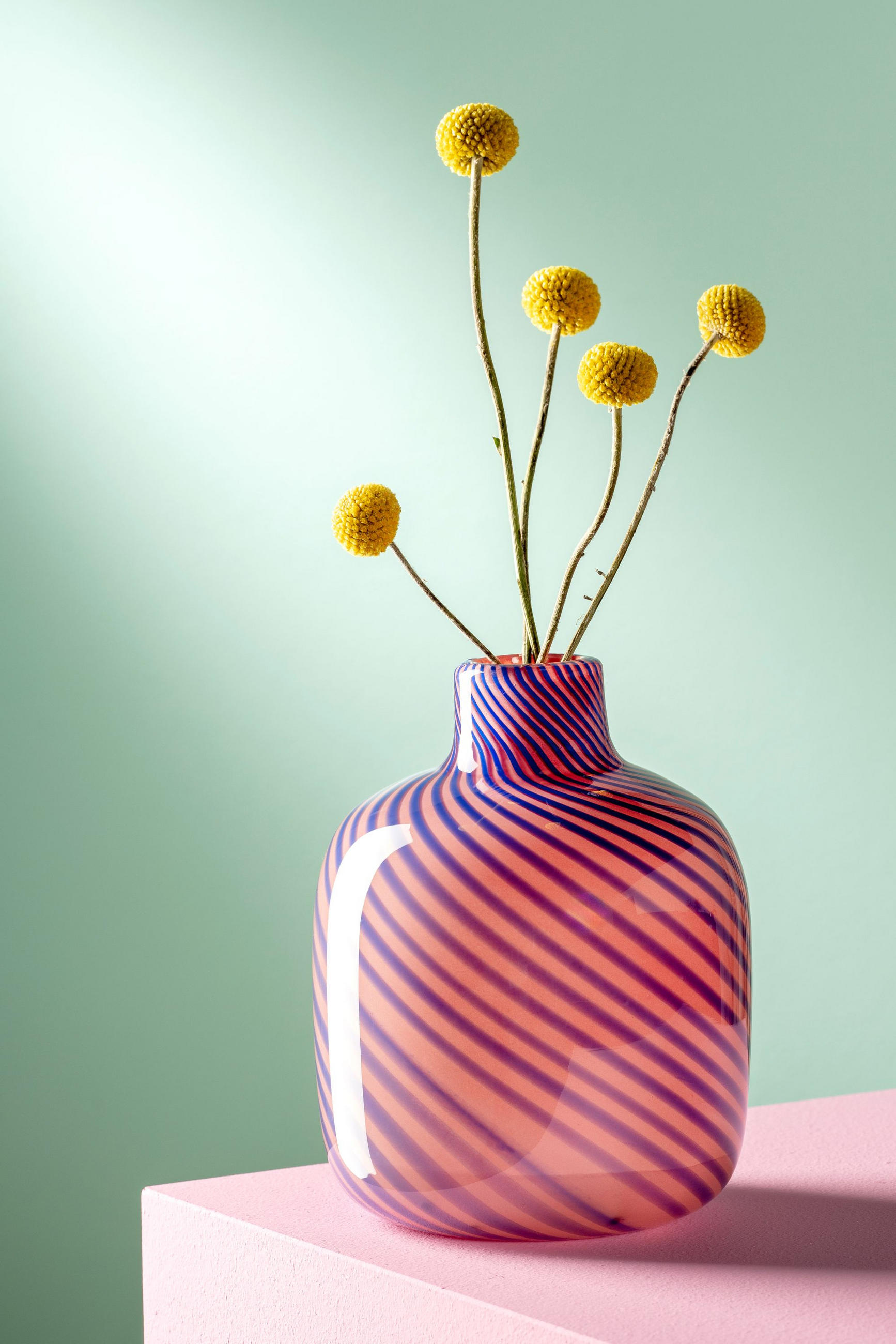 VASE  - Blau/Pink, KONVENTIONELL, Glas (13/16/13cm) - Leonardo