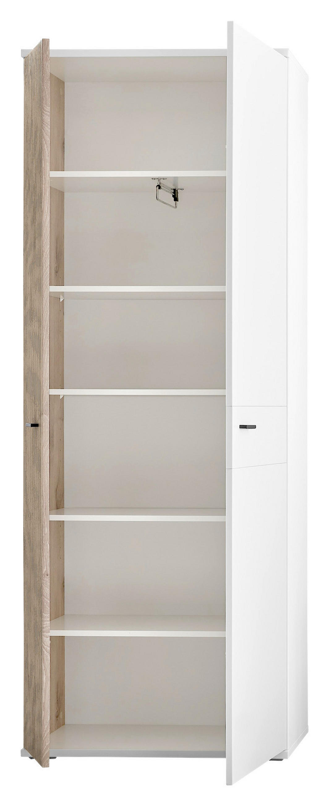 GARDEROBENSCHRANK  in 75/198/37 cm  - Eichefarben/Anthrazit, Design, Holzwerkstoff/Kunststoff (75/198/37cm) - Voleo