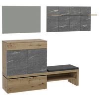 GARDEROBE  in 240/195/42,8 cm  - Eichefarben/Grau, Natur, Holz/Textil (240/195/42,8cm) - Voglauer