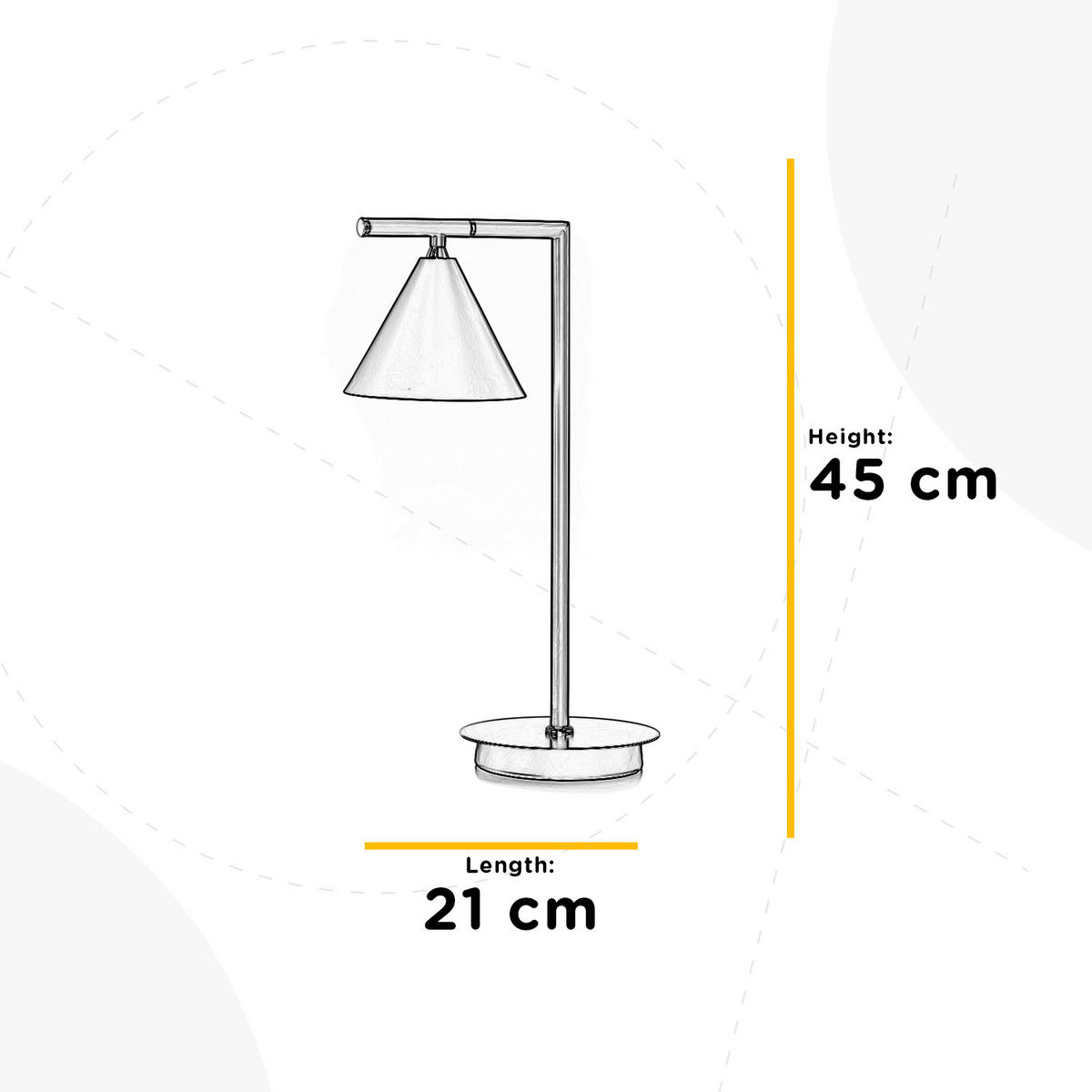 TISCHLEUCHTE 21/21/45 cm   - Schwarz, Design, Metall (21/21/45cm)