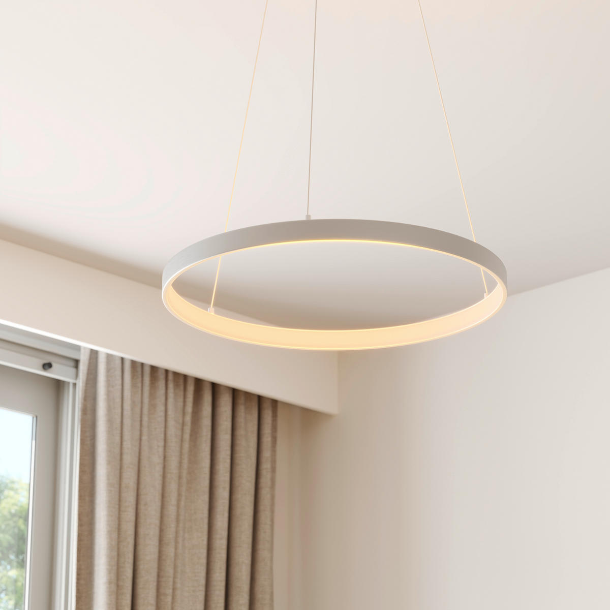 LED-PENDELLEUCHTE 57/180/200 cm   - Alufarben, Design, Kunststoff/Metall (57/180/200cm) - Paul Neuhaus