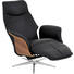 RELAXSESSEL Echtleder - Edelstahlfarben/Nussbaumfarben, Design, Leder/Holz (75/114/80cm) - Welnova