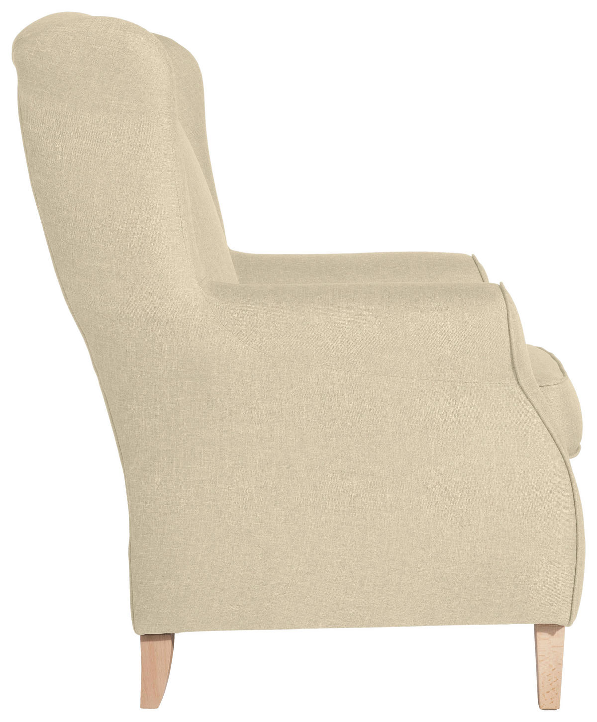 OHRENSESSEL in Flachgewebe Beige  - Beige/Buchefarben, Modern, Textil (77/103/86cm) - Max Winzer