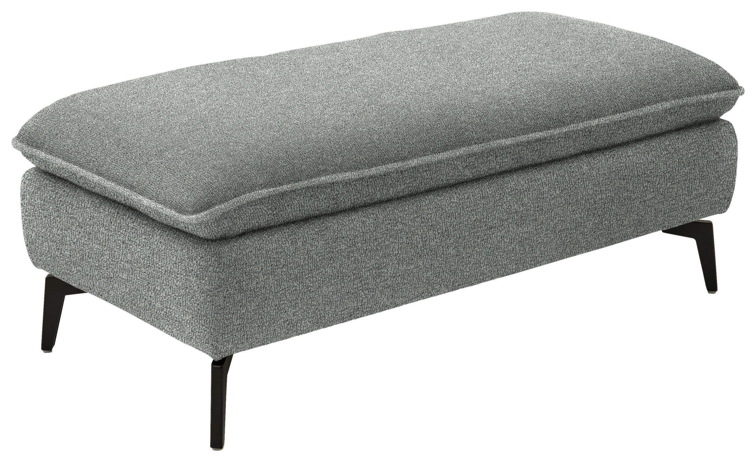 HOCKER in Textil Grau  - Schwarz/Grau, Design, Textil/Metall (130/46/65cm) - Valdera