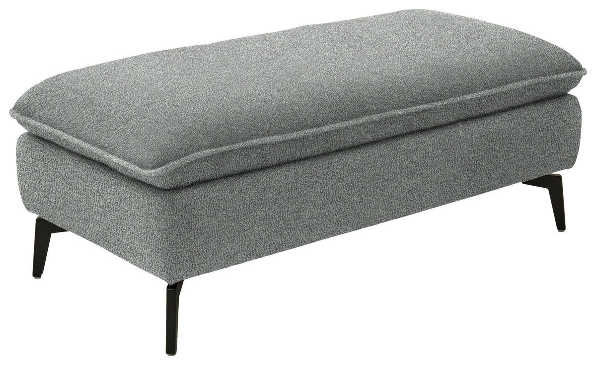 HOCKER in Textil Grau  - Schwarz/Grau, Design, Textil/Metall (130/46/65cm) - Valdera