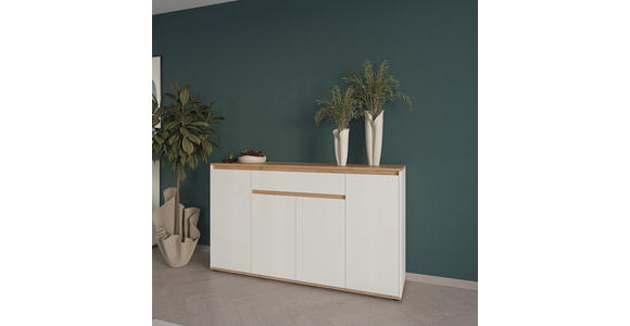 SIDEBOARD  160/93/38 cm 1 Schublade(n)  - Weiß/Eiche Artisan, MODERN, Holzwerkstoff (160/93/38cm) - Carryhome