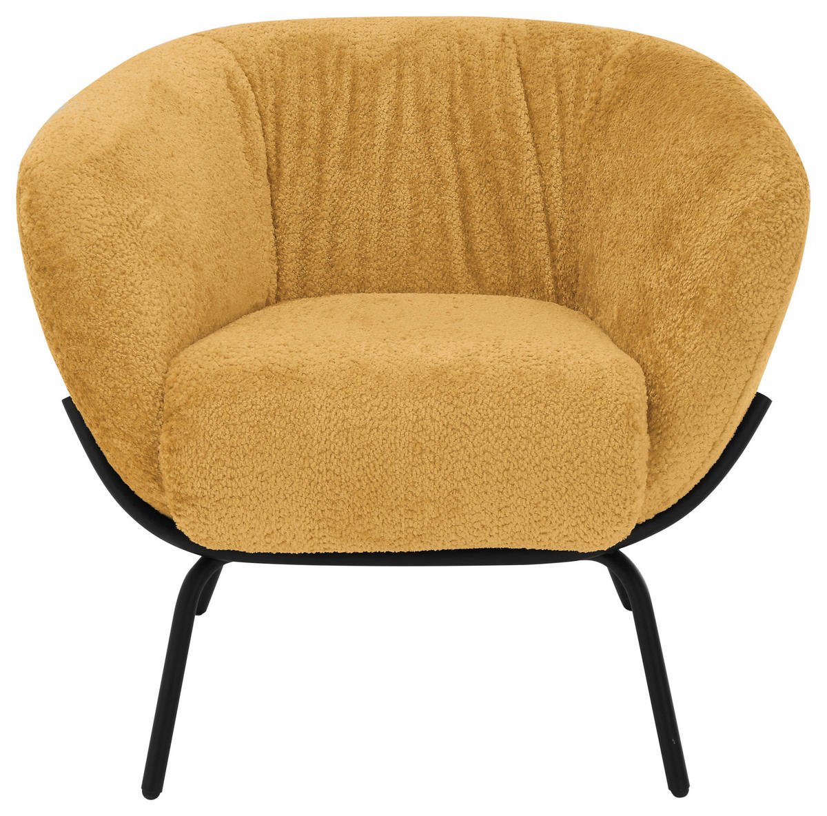 COCKTAILSESSEL - Senfgelb/Schwarz, Design, Textil/Metall (79/71/74cm) - Lomoco