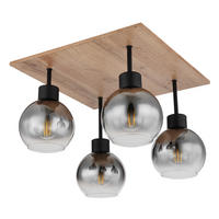 TAKLAMPA Moitas 40/40/33,5 cm  - brun/grå, Natur, metall/trämaterial (40/40/33,5cm) - Globo