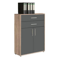 AKTENSCHRANK 84,4/113,6/33 cm  - Anthrazit/Sonoma Eiche, LIFESTYLE, Holzwerkstoff (84,4/113,6/33cm) - MID.YOU