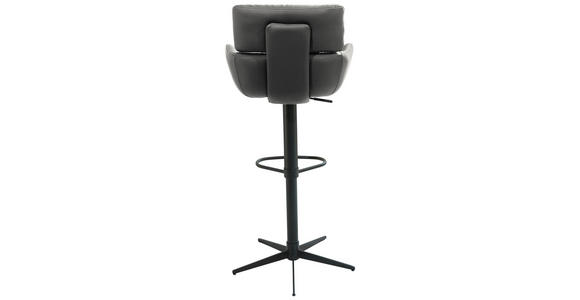 BARHOCKER in Metall, Leder Schwarz  - Schwarz, Design, Leder/Metall (54/105/53cm) - Dieter Knoll