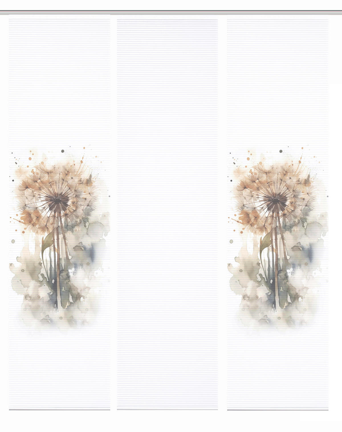 FLÄCHENVORHANG  3 Stück  blickdicht  60/245 cm   - Naturfarben/Weiß, Natur, Textil (60/245cm)